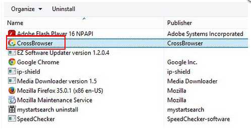 Как удалить crossbrowser