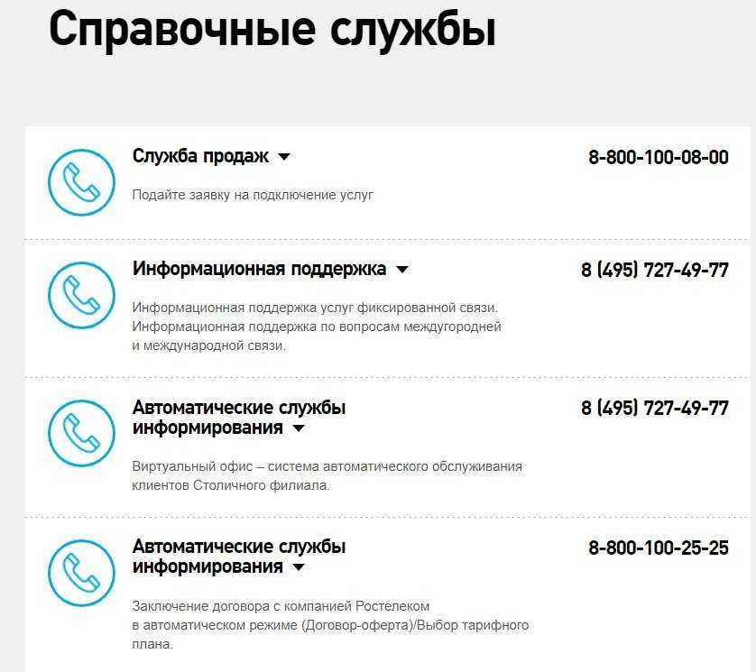 Номер телефона ростелекома телевидение