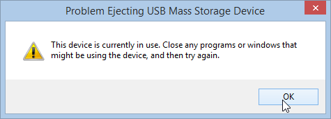 Проблема с извлечением запоминающего устройства usb (легкие исправления)