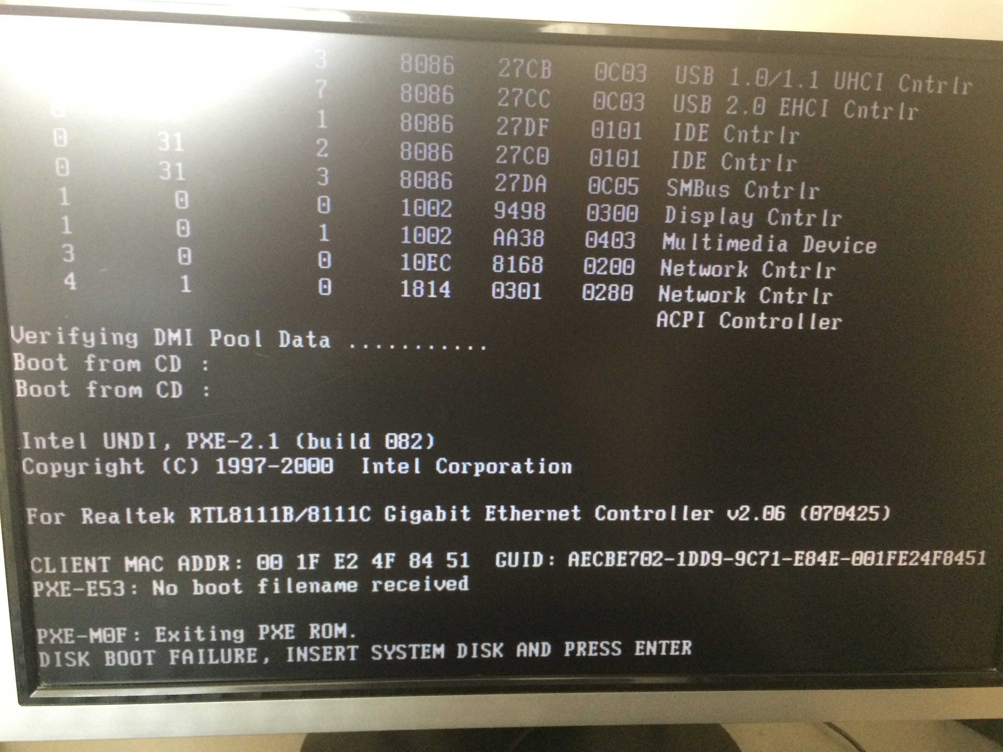 [fix] disk boot failure insert system disk and press enter