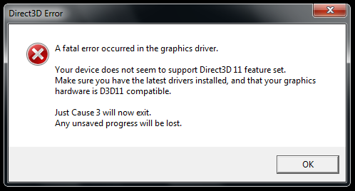 Ошибка direct3d initialization error при запуске игры. что делать?