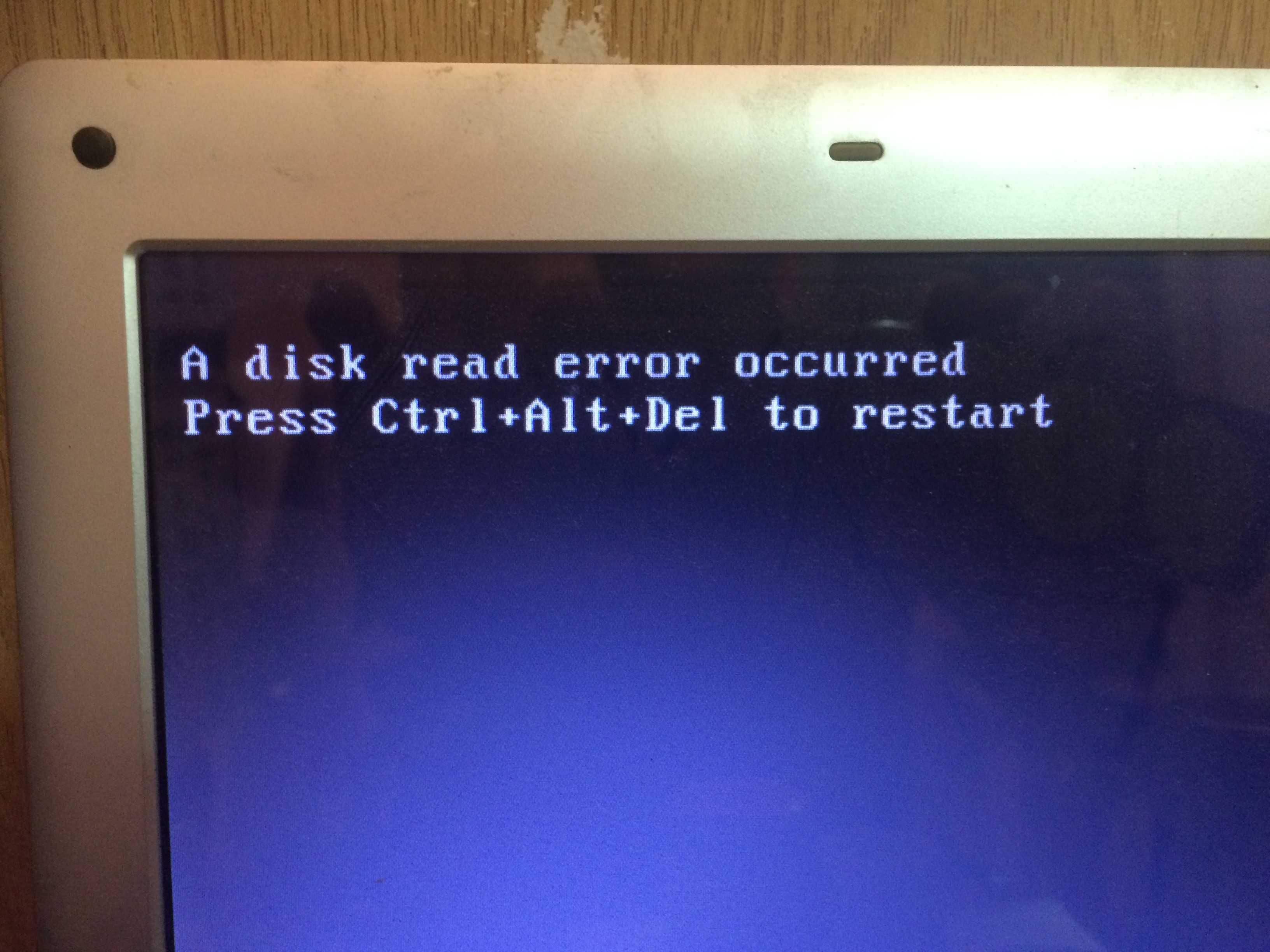 A disk read error occurred на ноутбуке что делать