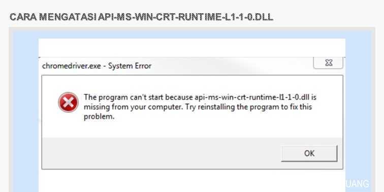 Как исправить ошибку api-ms-win-crt-runtime-l1-1-0.dll?