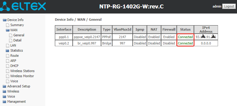 Eltex ntp-rg-1402g-w: настройка для ростелекома