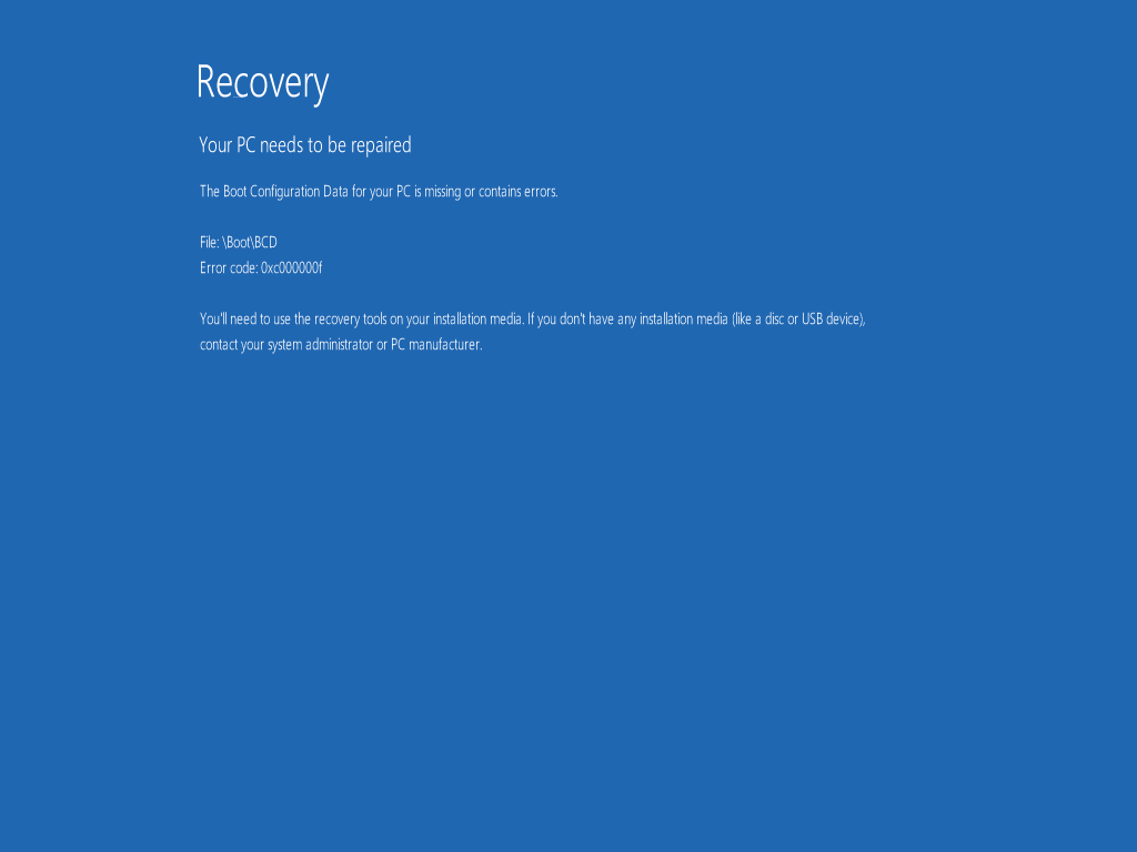 Ошибка 0xc000000f при запуске windows: методы решения